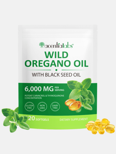 AcentiaLabs oregano oil softgels with black seed oil 120 capsules UK