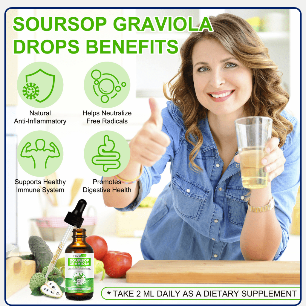 60ml Pure Graviola Soursop Liquid Drops 1800mg Fruit & Leaf Extract - Image 3