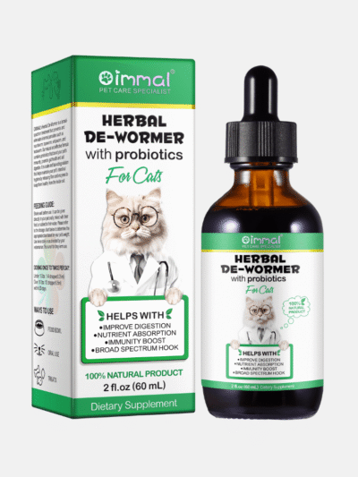 Natural Cat Dewormer Liquid with Probiotics – Herbal Worming Treatment