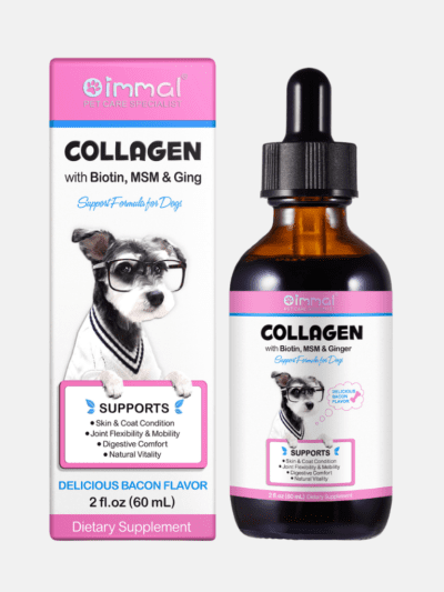 Collagen Drops for Dogs Biotin MSM Ginger Skin Coat Joint Support 60ml