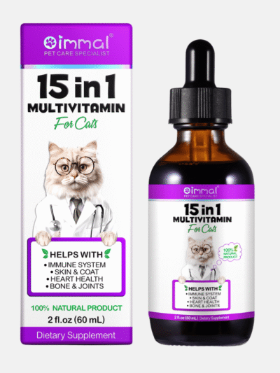Oimmal 15-in-1 Cat Multivitamin Drops | Immune Skin Coat Bone & Heart 60ml
