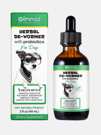 Herbal Dog De-Wormer Drops | Natural Worm Treatment with Probiotics 60ml