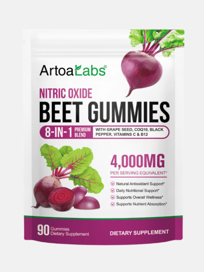 ArtoaLabs beetroot gummies 4000mg 90 pack front pouch UK