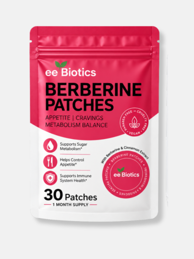 EE Biotics Berberine Patches 30-pack pouch on white background UK